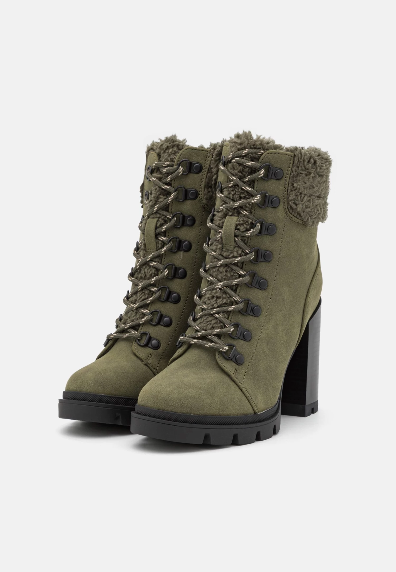 Anna Field Leather - Veterboots - Khaki 5 Anna Field Leather - Veterboots - Khaki - Afbeelding 3