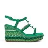 Alma En Pena Zavala - Sandalen Met Sleehak - Verde Oscuro -Schoenenwinkel 745e909258a54b36b0543b225c1c96fc