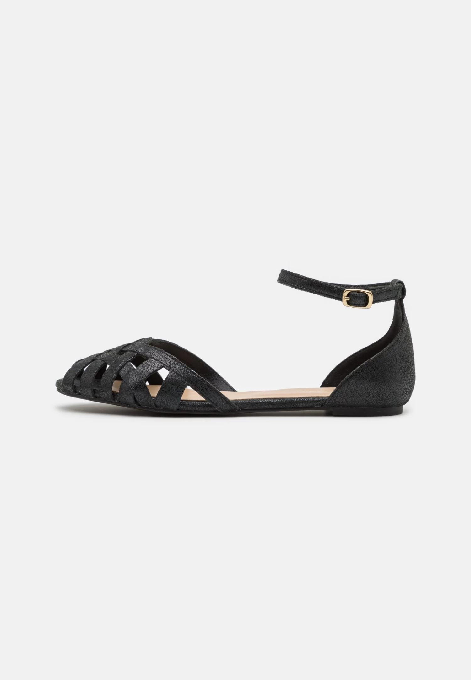 Leather- Peeptoe Ballerina'S - Black 4 Leather- Peeptoe Ballerina'S - Black - Afbeelding 2